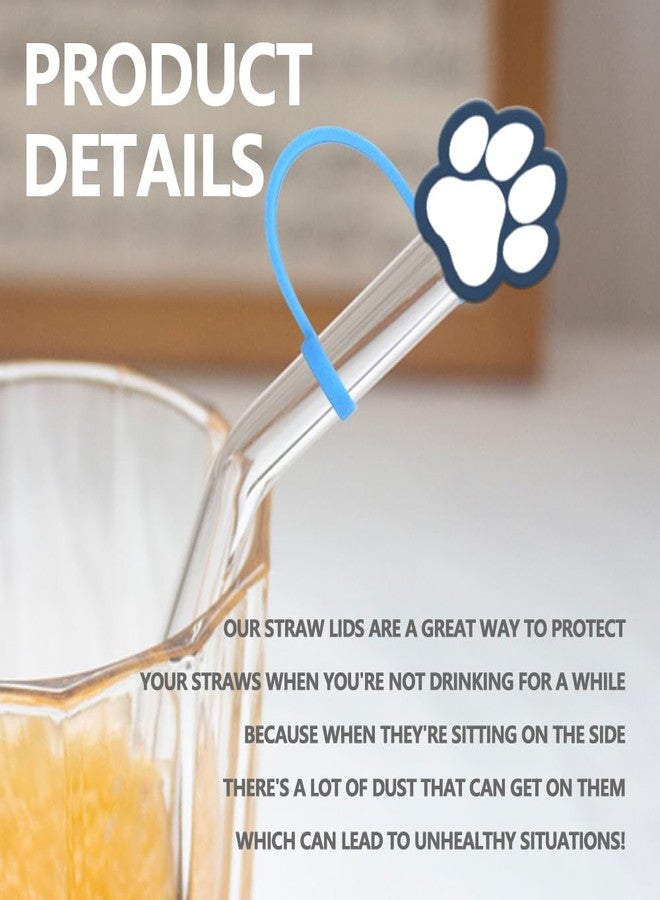 Meaxur 16pcs Dog Themed Reusable Food Grade Silicone Straw Sleeve Caps, Suitable for Party Favor Bags,Birthday Party, Friends Gathering Dog Party Favor,Dustproof Soft Straw Covers for 7-8mm Straws - Image 3